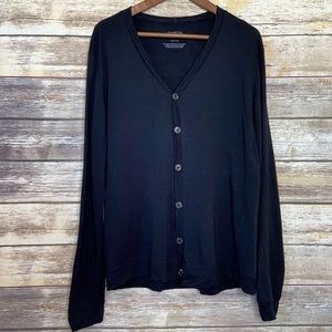 Paskho Monastic - Merino Travel Cardigan in Midnight Black